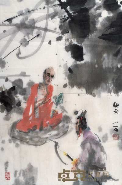 傅小石 问道图 镜心 67.5×44.5cm